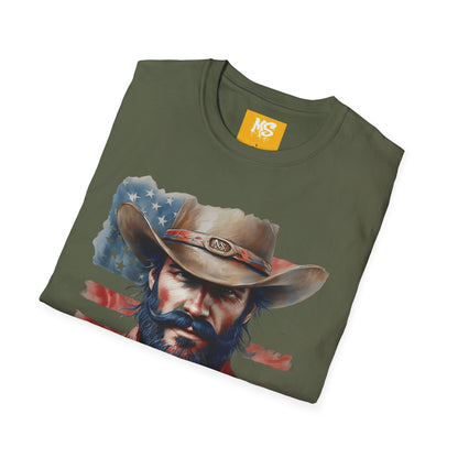 Born Country Unisex Softstyle T-Shirt - Vintage Western Graphic Tee