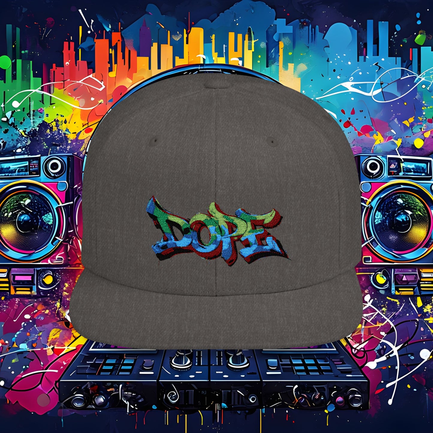 DOPE Graffiti Flat Bill Snapback Cap for Urban Style