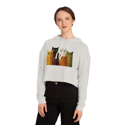 "Kitten Cuddle" Women’s Cropped Hooded Sweatshirt