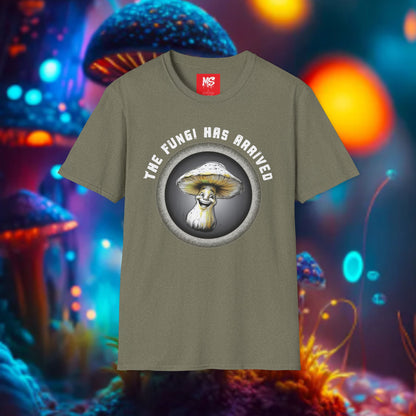 The Fungi Has Arrived Unisex Softstyle T-Shirt – Fun Mushroom Graphic Tee for Nature Lovers