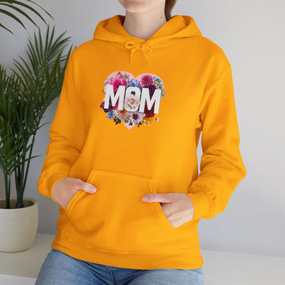 Mom Heart Floral Hoodie - Unisex Heavy Blend™ Sweatshirt for Mother's Day