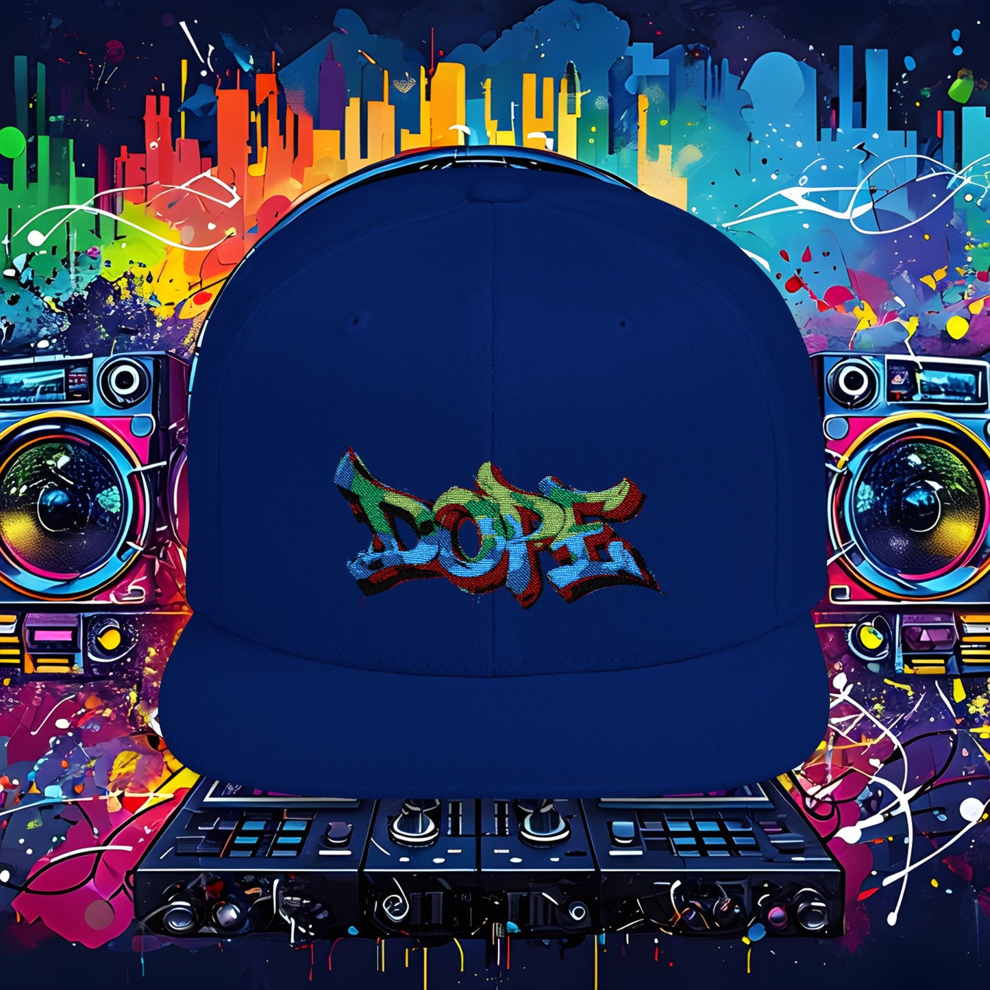 DOPE Graffiti Flat Bill Snapback Cap for Urban Style