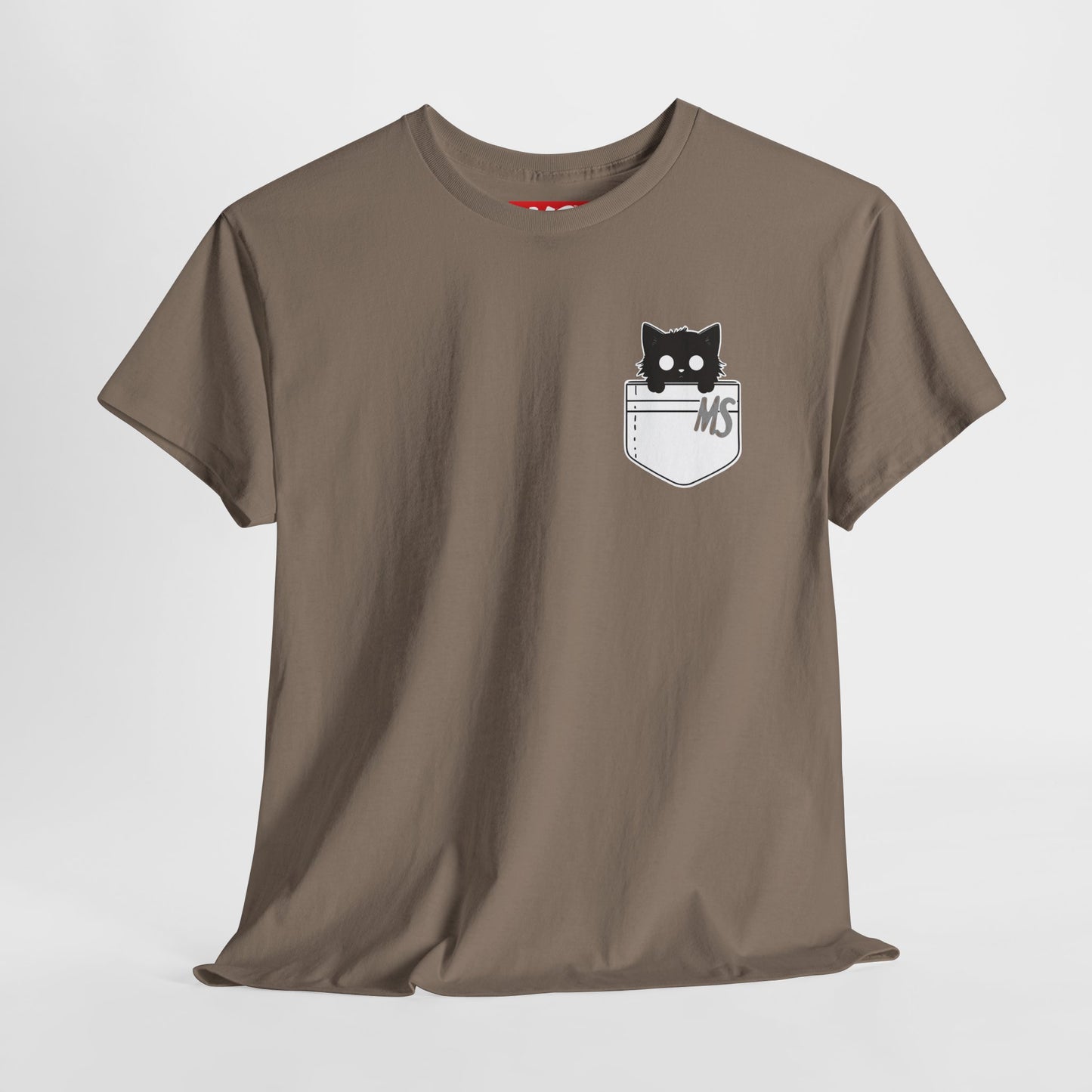 Cute Cat Pocket Unisex Heavy Cotton Tee
