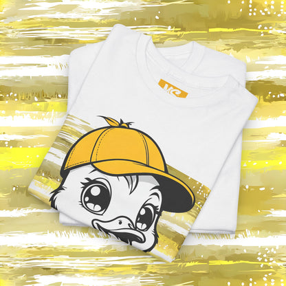 Cute Skateboarding Duck Unisex Heavy Cotton Tee