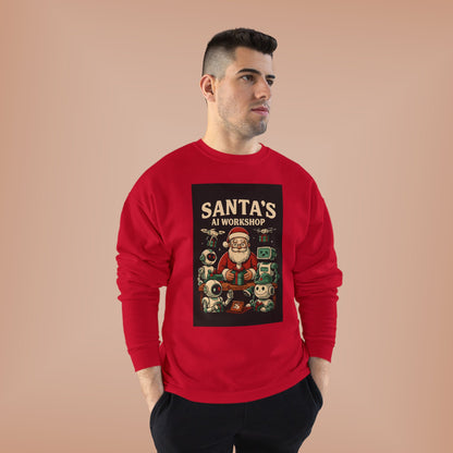 Santa's AI Workshop Sweatshirt — Retro Holiday Tech Christmas Crewneck