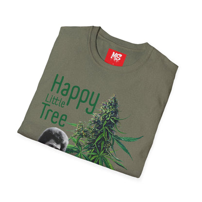 Happy Little Tree Unisex Softstyle T-Shirt - Fun Cannabis Inspired Design
