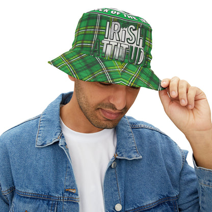 Irish Attitude Bucket Hat - St. Patrick's Day Green Plaid
