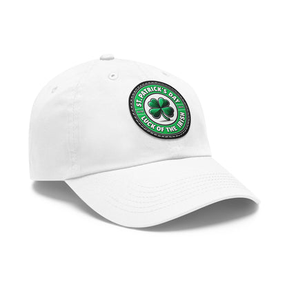 St. Patrick's Day Dad Hat with Leather Patch - Lucky Charm Design