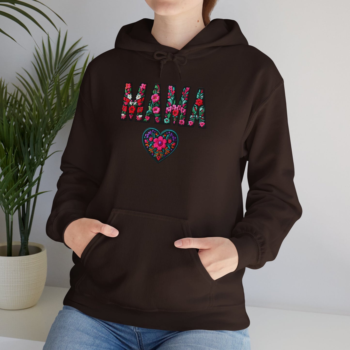 Floral Mama Hoodie - Cozy Unisex Heavy Blend™ Sweatshirt for Moms