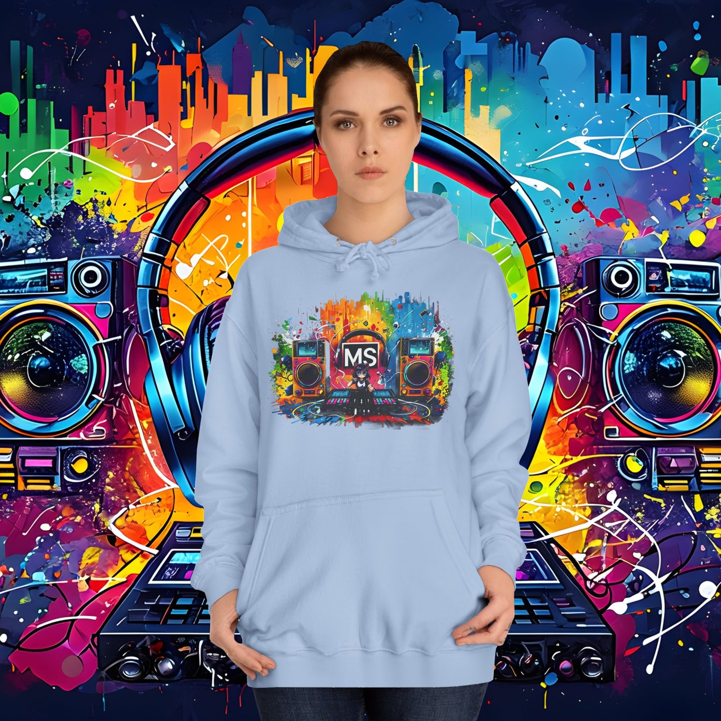 Vibrant Music Festival Unisex College Hoodie - Perfect for Concerts & Casual Wear DJ
