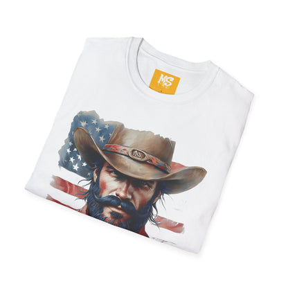 Born Country Unisex Softstyle T-Shirt - Vintage Western Graphic Tee