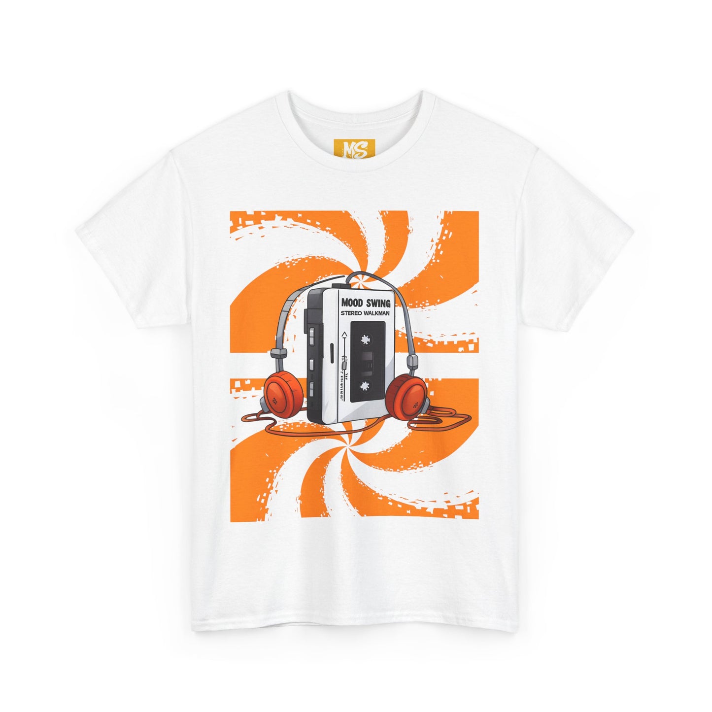 Retro Vibes Unisex Heavy Cotton Tee - Stylish 80s Walkman Graphic T-Shirt