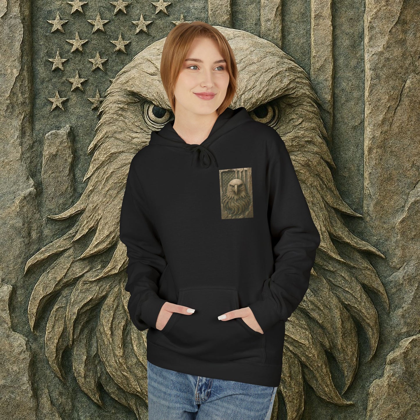 Freedom Eagle, USA, Cozy Animal Print Hoodie, Perfect for Everyday Wear, Gifts for Animal Lovers, Casual Outfits, Outdoor Adventures