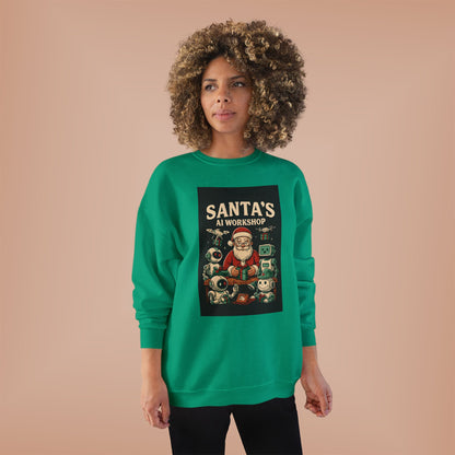 Santa's AI Workshop Sweatshirt — Retro Holiday Tech Christmas Crewneck