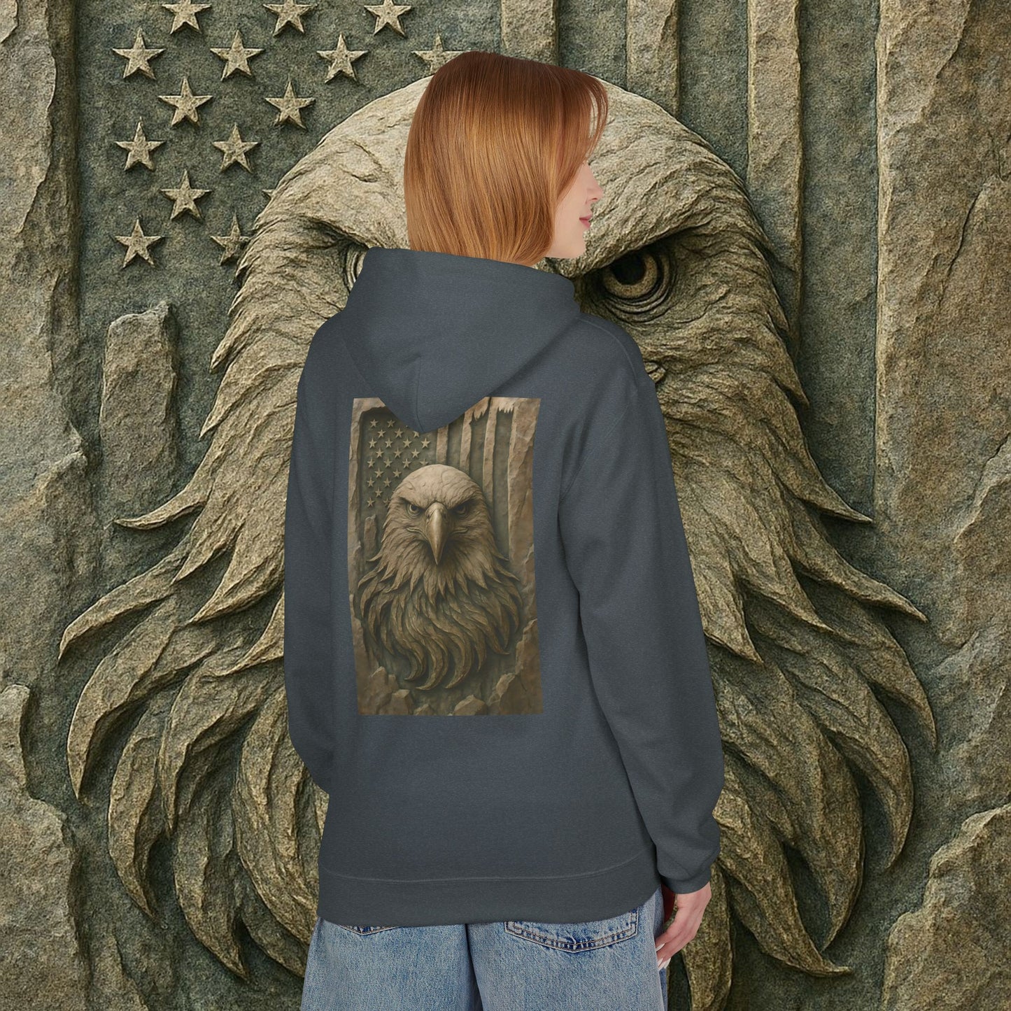 Freedom Eagle, USA, Cozy Animal Print Hoodie, Perfect for Everyday Wear, Gifts for Animal Lovers, Casual Outfits, Outdoor Adventures