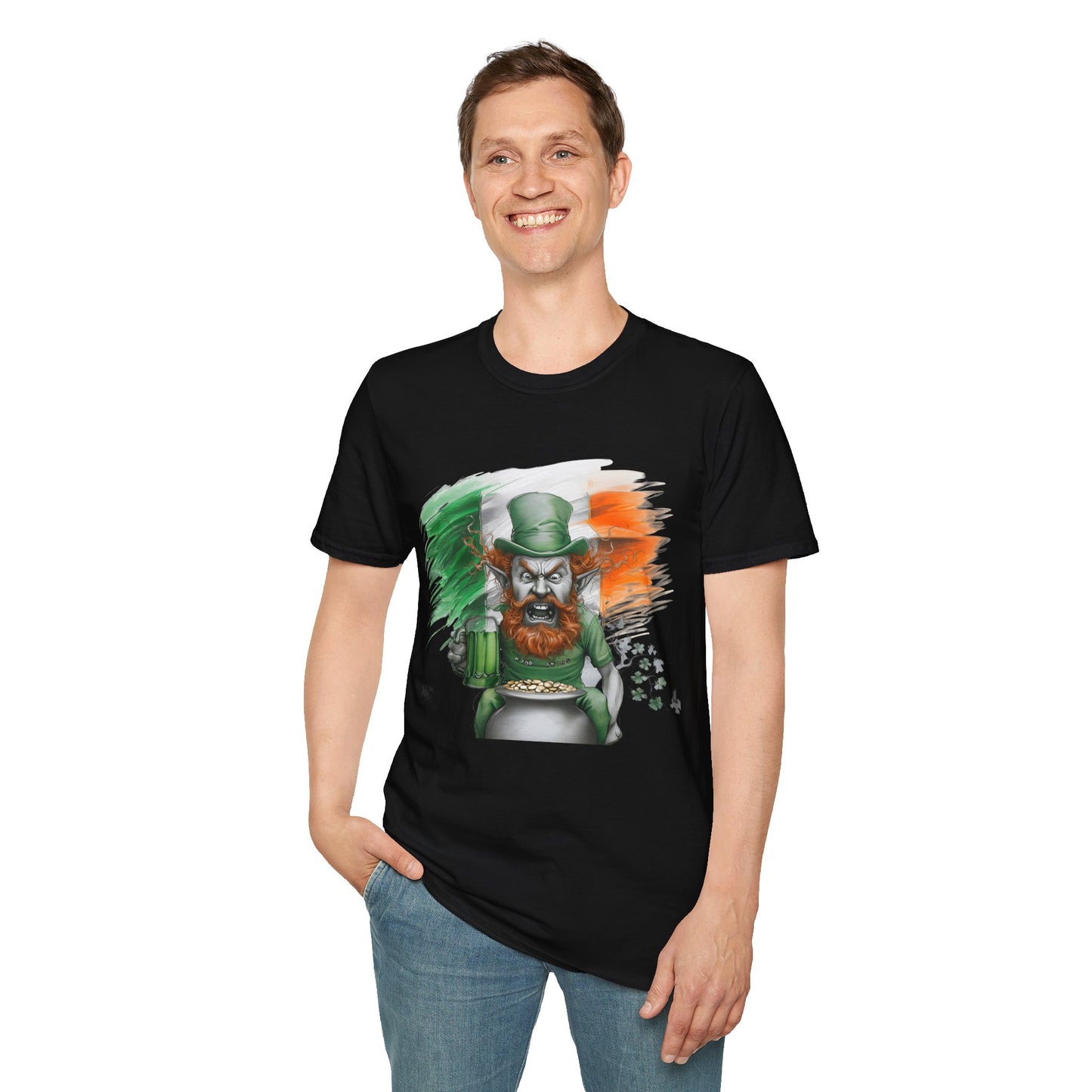 St. Patrick's Day Irish Leprechaun T-Shirt - Unisex Softstyle Tee