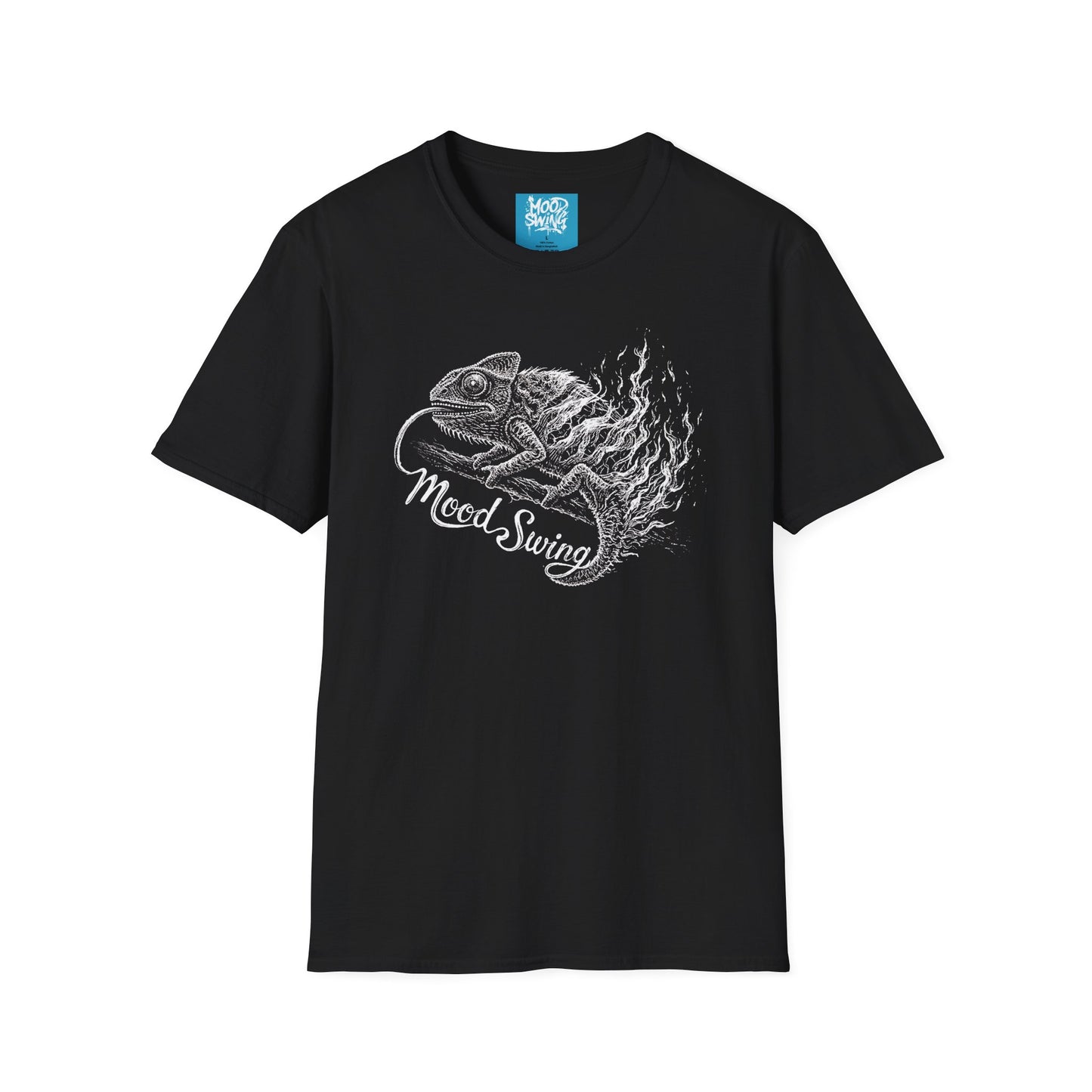 Mood Swing Chameleon T-Shirt — Retro Black Graphic Tee