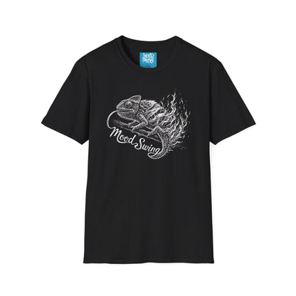 Mood Swing Chameleon T-Shirt — Retro Black Graphic Tee