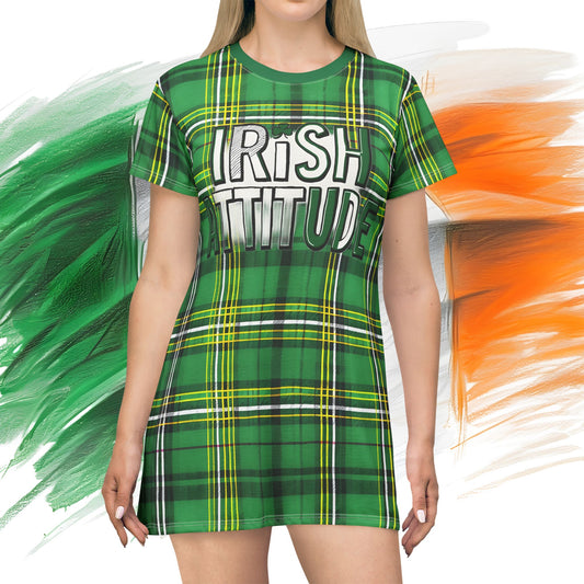 Irish Attitude T-Shirt Dress - Perfect for St. Patrick's Day Celebrations