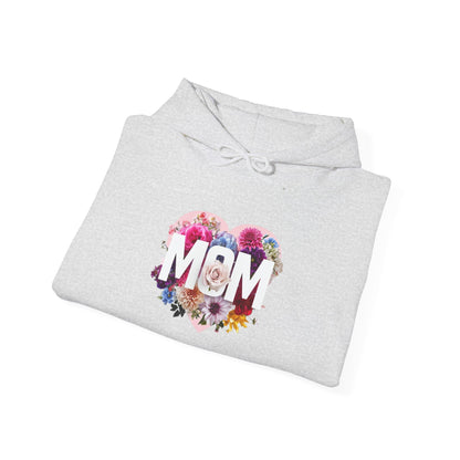 Mom Heart Floral Hoodie - Unisex Heavy Blend™ Sweatshirt for Mother's Day