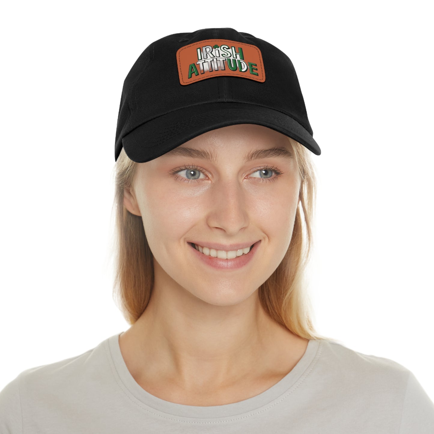 Irish Attitude Dad Hat with Leather Patch | Perfect for St. Patrick's Day
