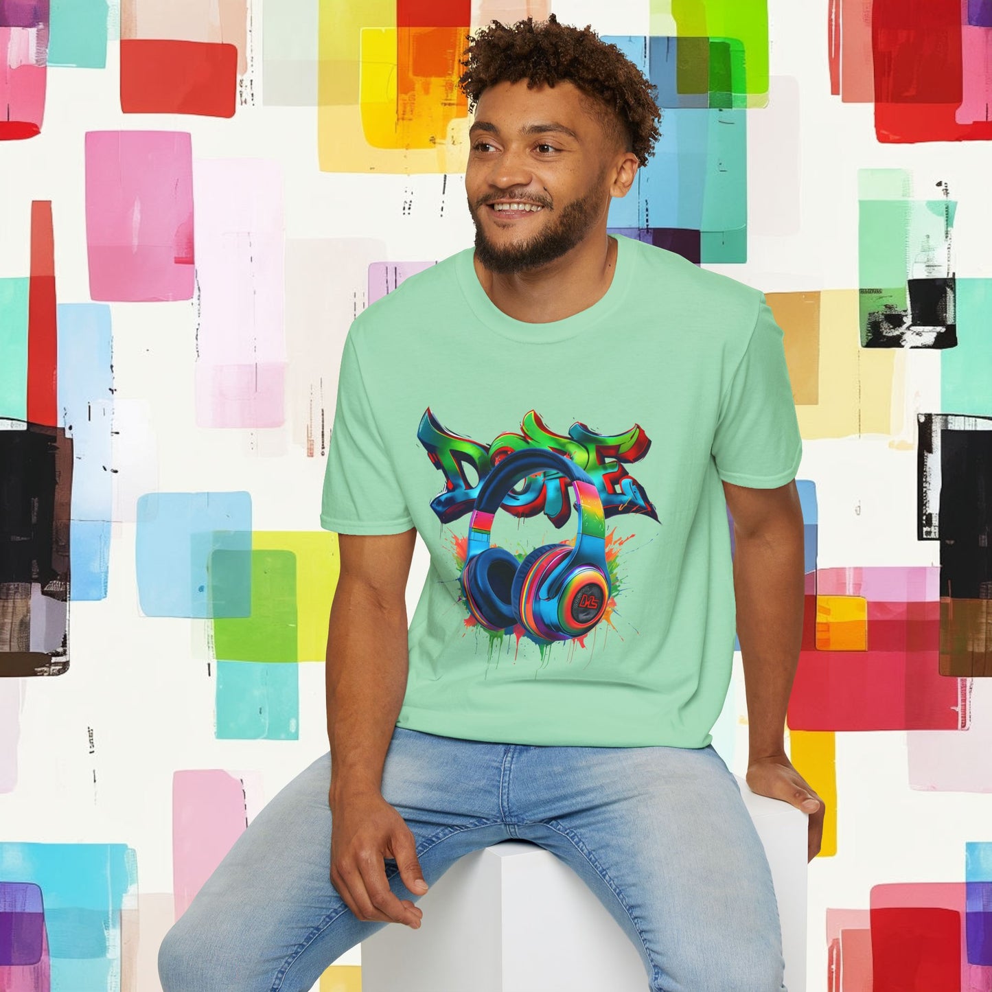 Vibrant DJ Graffiti T-Shirt for Music Lovers