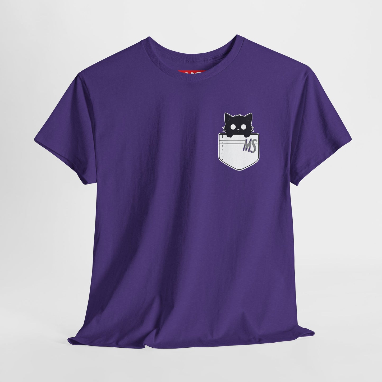 Cute Cat Pocket Unisex Heavy Cotton Tee