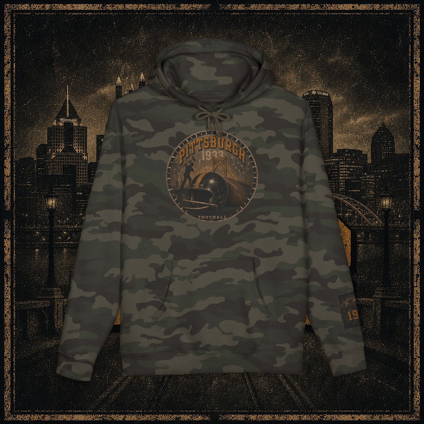 Pittsburgh Vintage Helmet Hoodie — Retro City Football Pullover