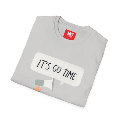 Motivational Unisex Softstyle T-Shirt – "It's Go Time" Inspiration for Everyday Empowerment