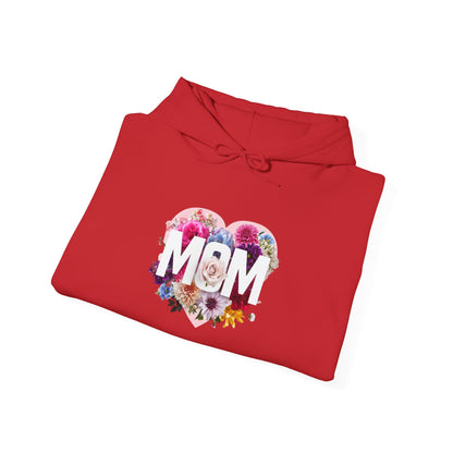 Mom Heart Floral Hoodie - Unisex Heavy Blend™ Sweatshirt for Mother's Day