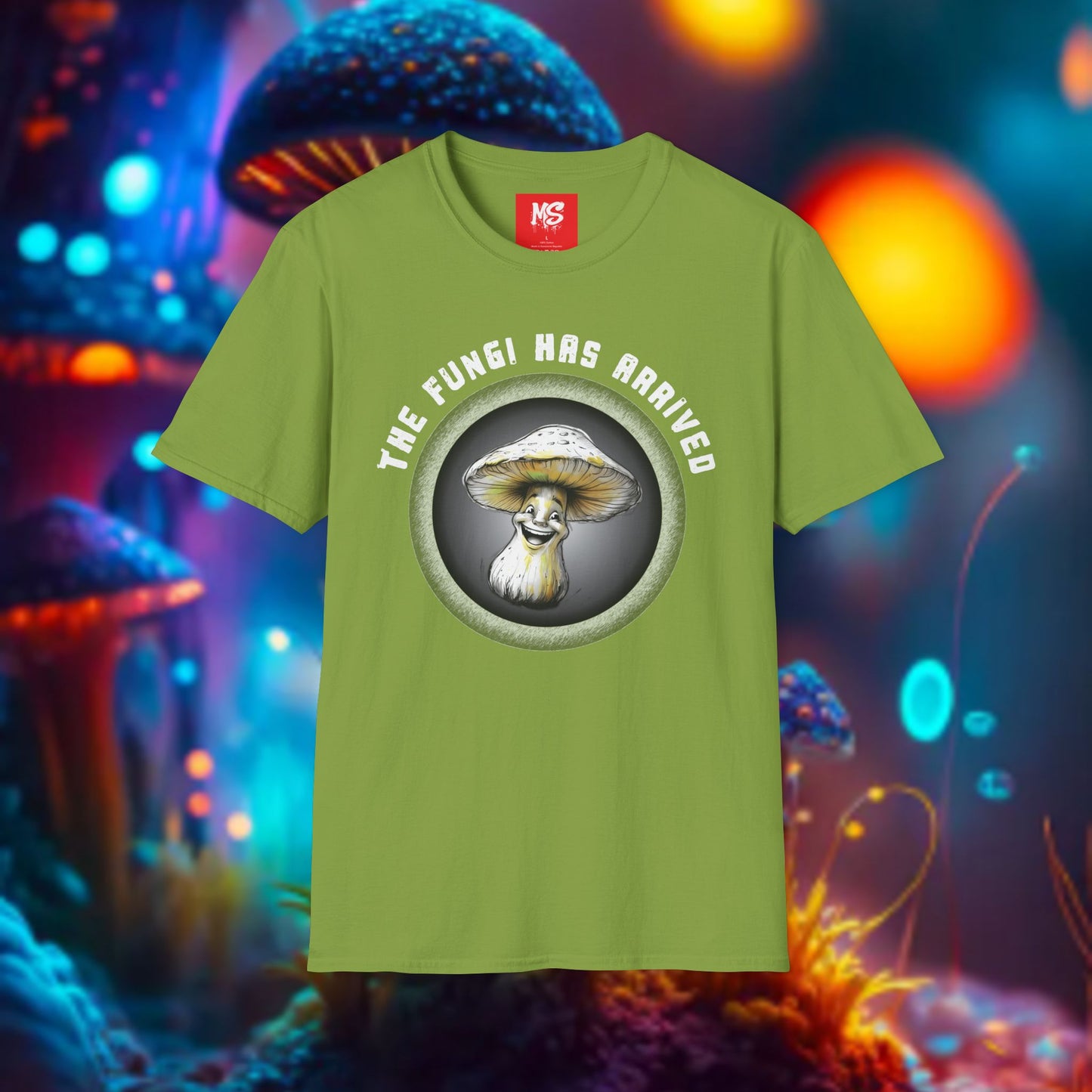 The Fungi Has Arrived Unisex Softstyle T-Shirt – Fun Mushroom Graphic Tee for Nature Lovers