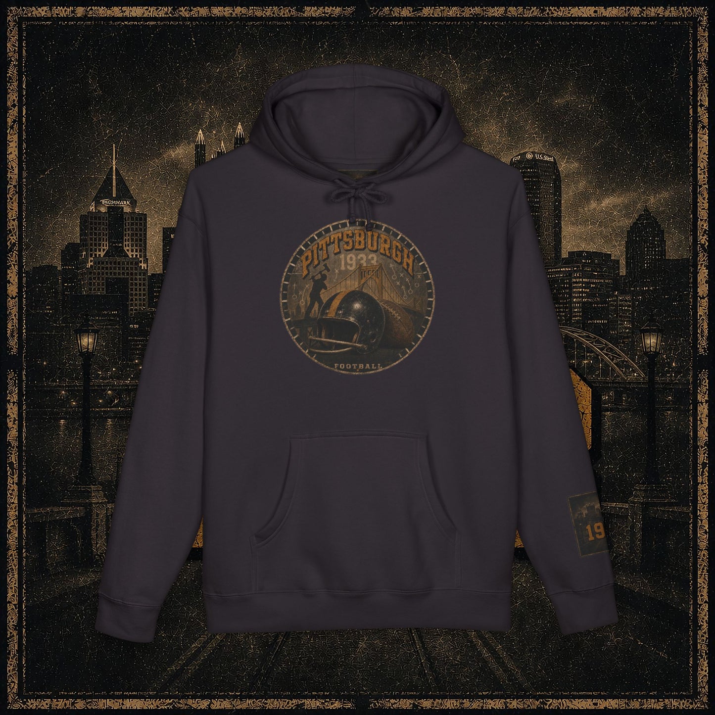 Pittsburgh Vintage Helmet Hoodie — Retro City Football Pullover