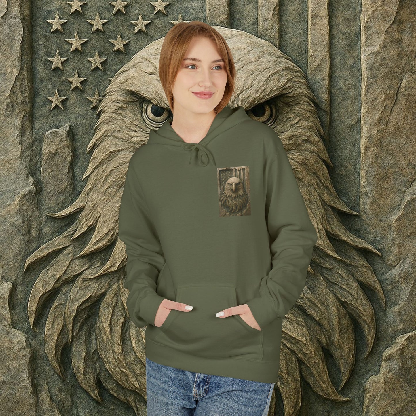 Freedom Eagle, USA, Cozy Animal Print Hoodie, Perfect for Everyday Wear, Gifts for Animal Lovers, Casual Outfits, Outdoor Adventures