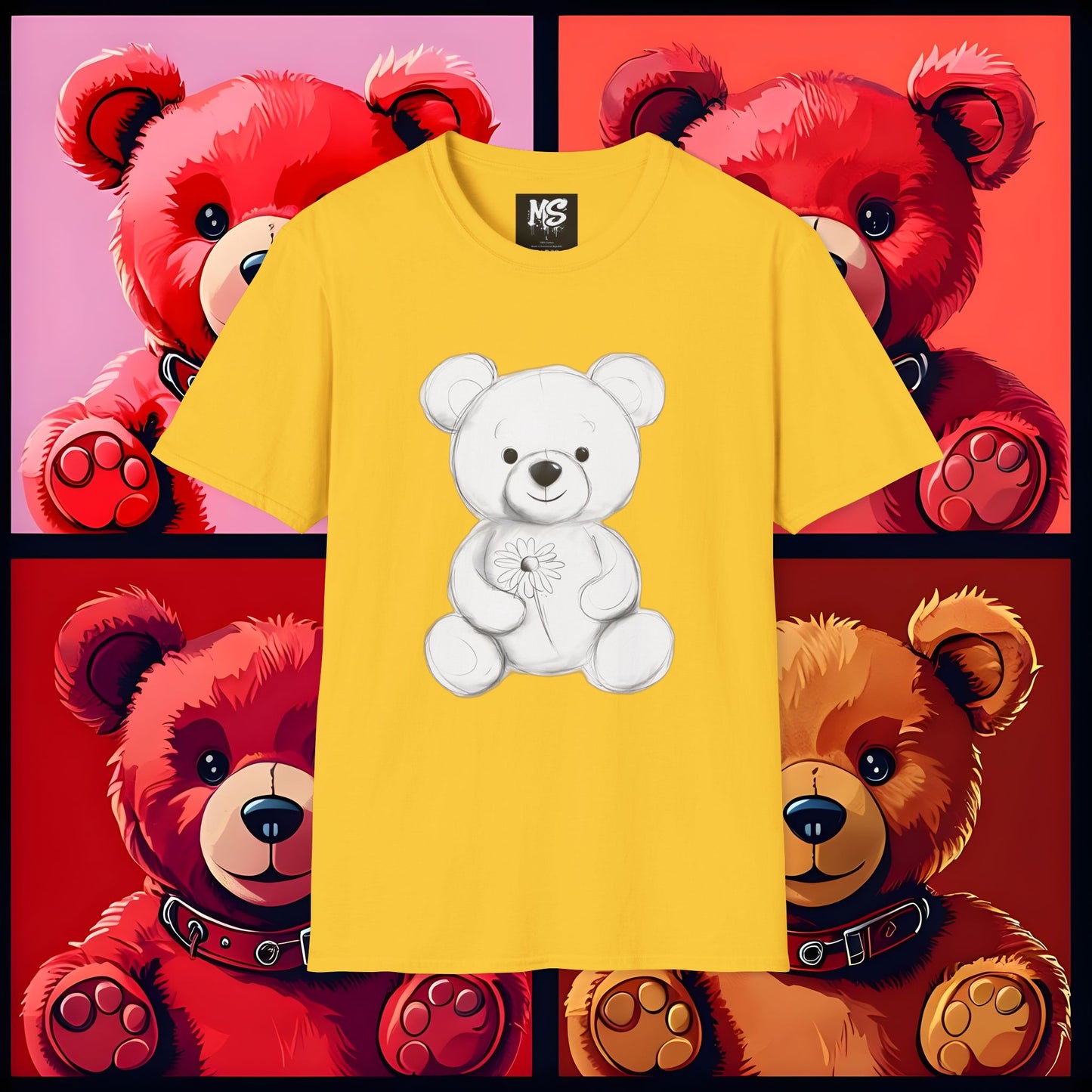 " Teddy Daisy" Unisex Softstyle T-Shirt