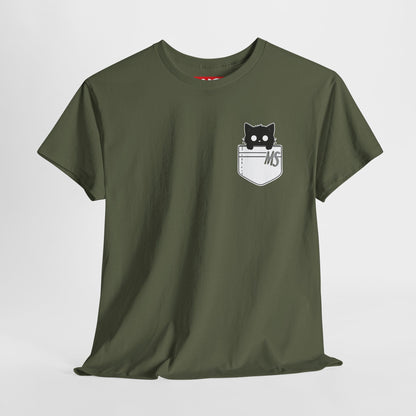 Cute Cat Pocket Unisex Heavy Cotton Tee