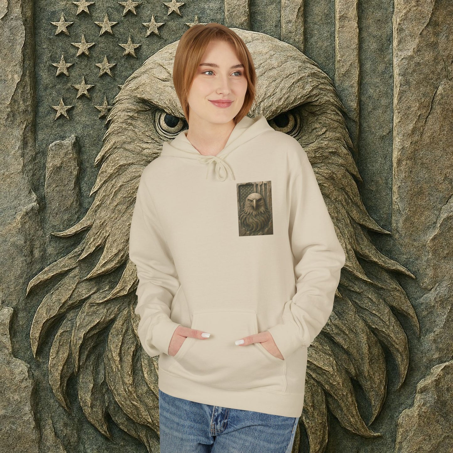 Freedom Eagle, USA, Cozy Animal Print Hoodie, Perfect for Everyday Wear, Gifts for Animal Lovers, Casual Outfits, Outdoor Adventures