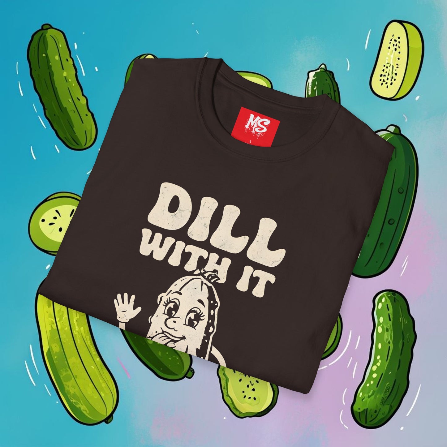 Funny 'Dill With It' Unisex Softstyle T-Shirt - Perfect for Pickle Lovers