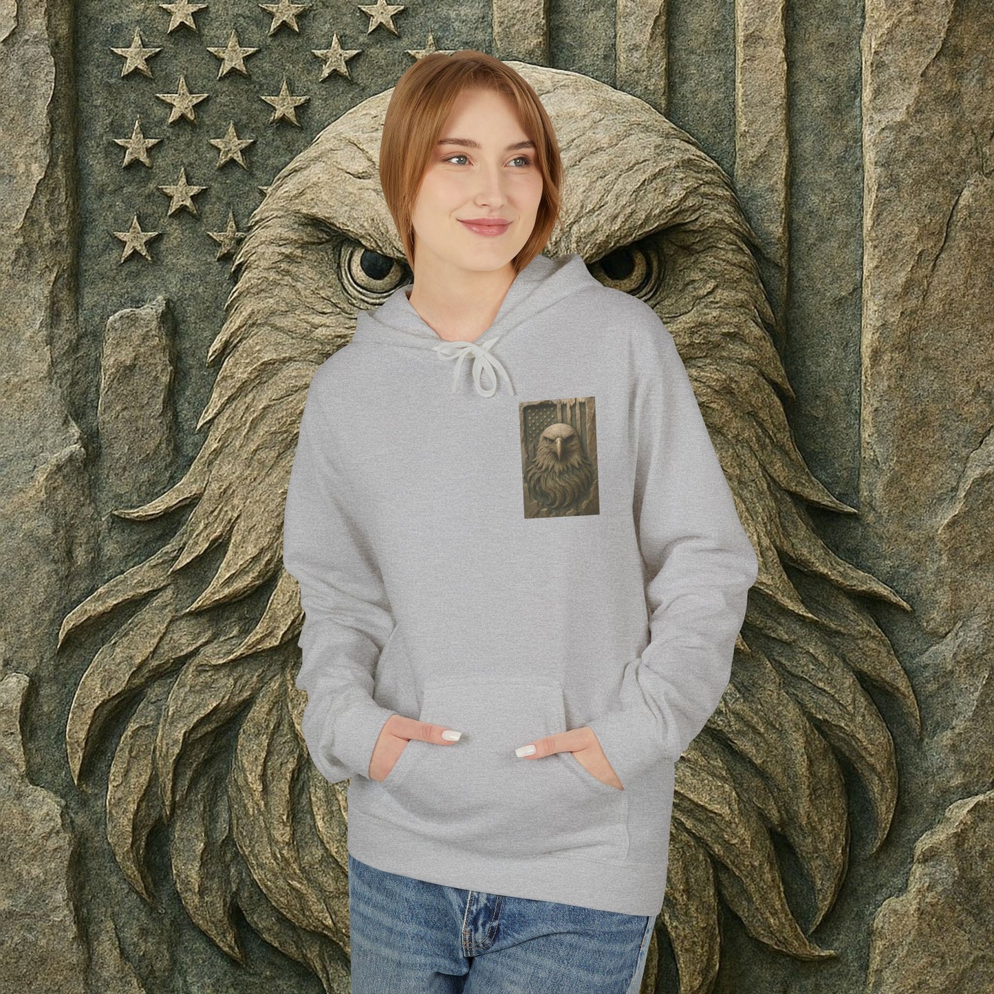 Freedom Eagle, USA, Cozy Animal Print Hoodie, Perfect for Everyday Wear, Gifts for Animal Lovers, Casual Outfits, Outdoor Adventures