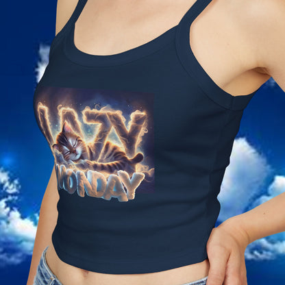 Lazy Monday CAT Women's Spaghetti Strap Tank Top - Relaxed Vibe for Chilling Days
