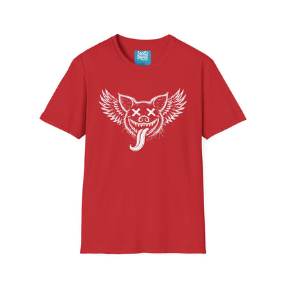 Winged Grinning pig Graphic T-Shirt