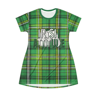 Irish Attitude T-Shirt Dress - Perfect for St. Patrick's Day Celebrations