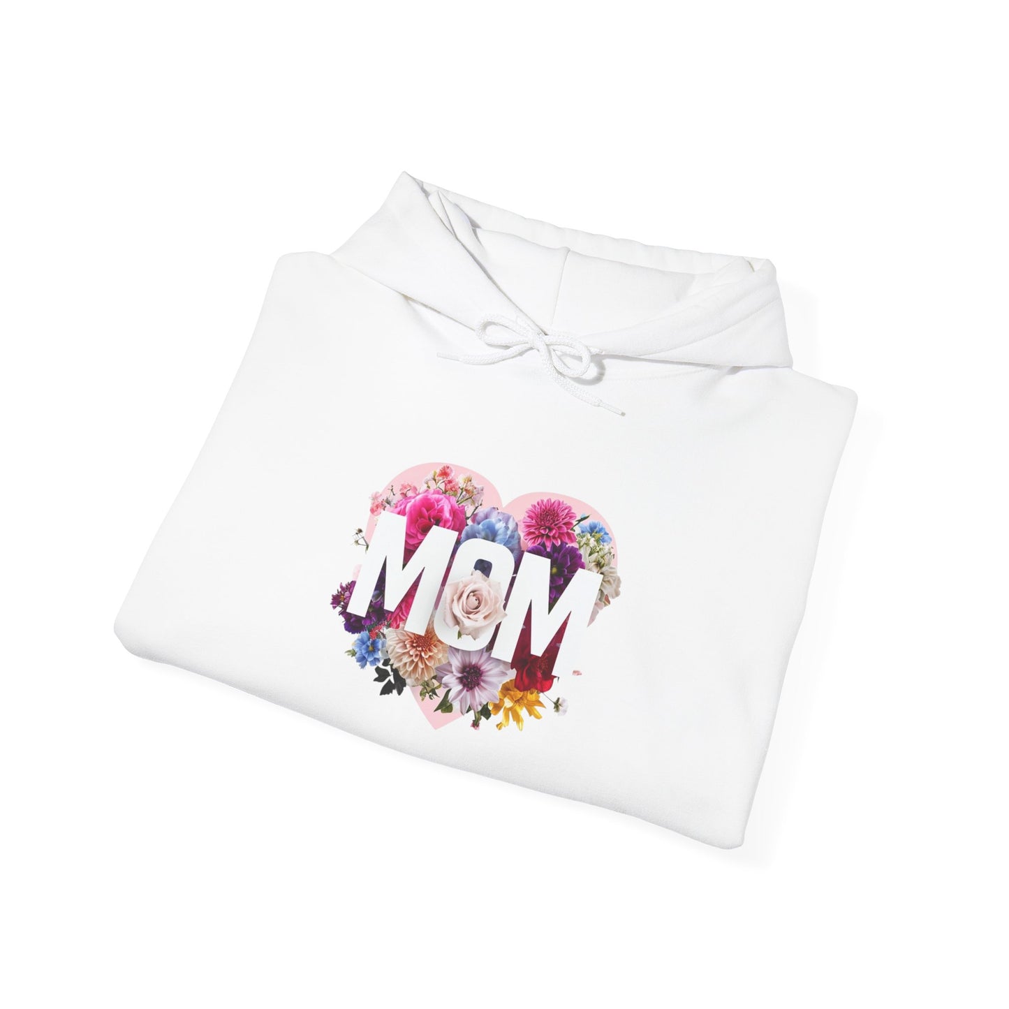 Mom Heart Floral Hoodie - Unisex Heavy Blend™ Sweatshirt for Mother's Day