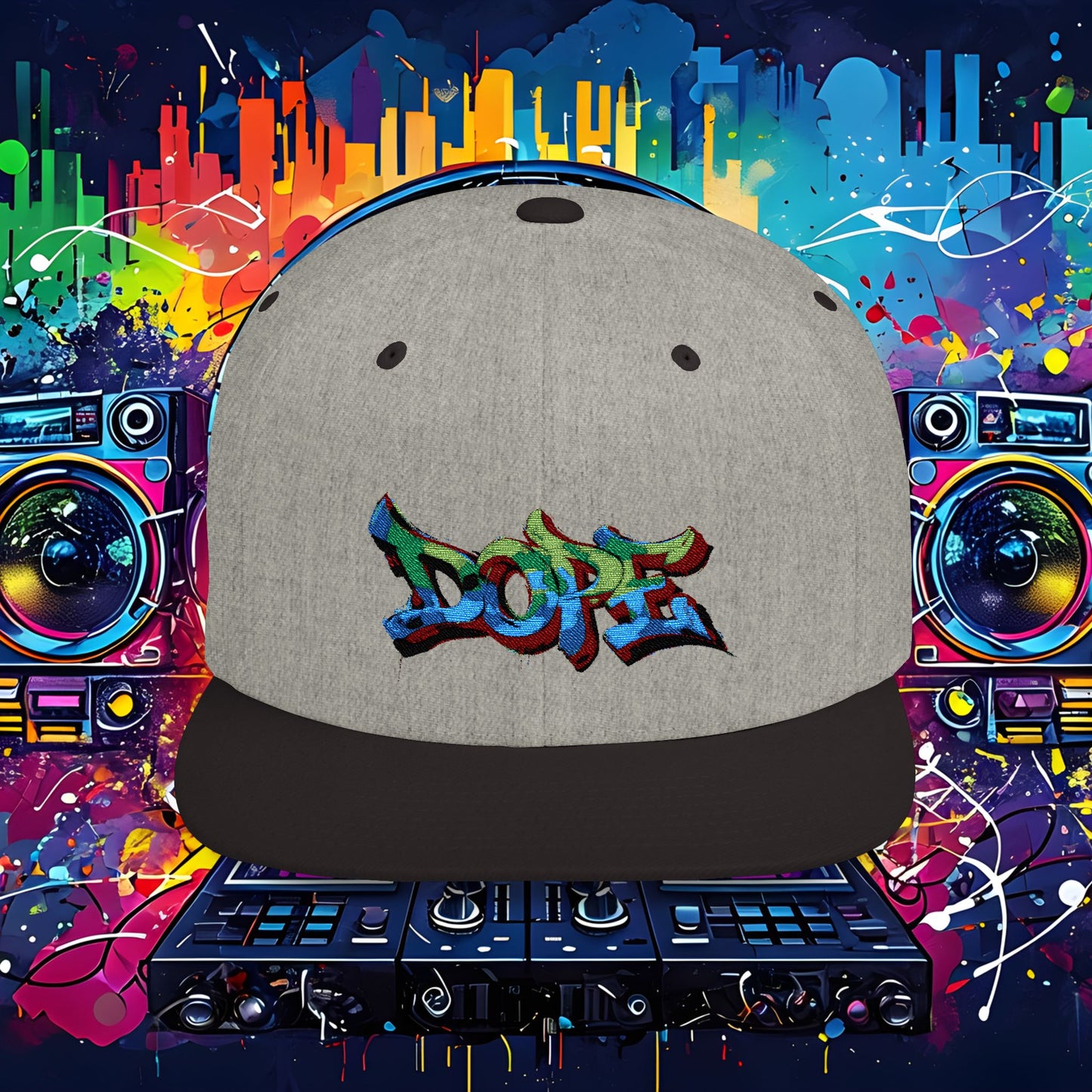 DOPE Graffiti Flat Bill Snapback Cap for Urban Style