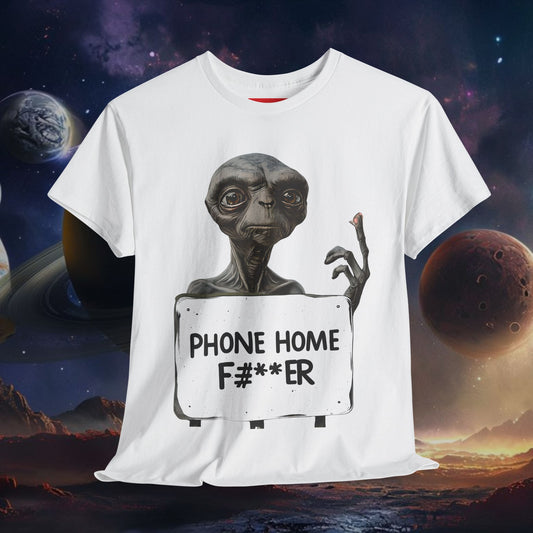 Alien E.T. Phone Home Unisex Heavy Cotton Tee - Funny Graphic T-Shirt