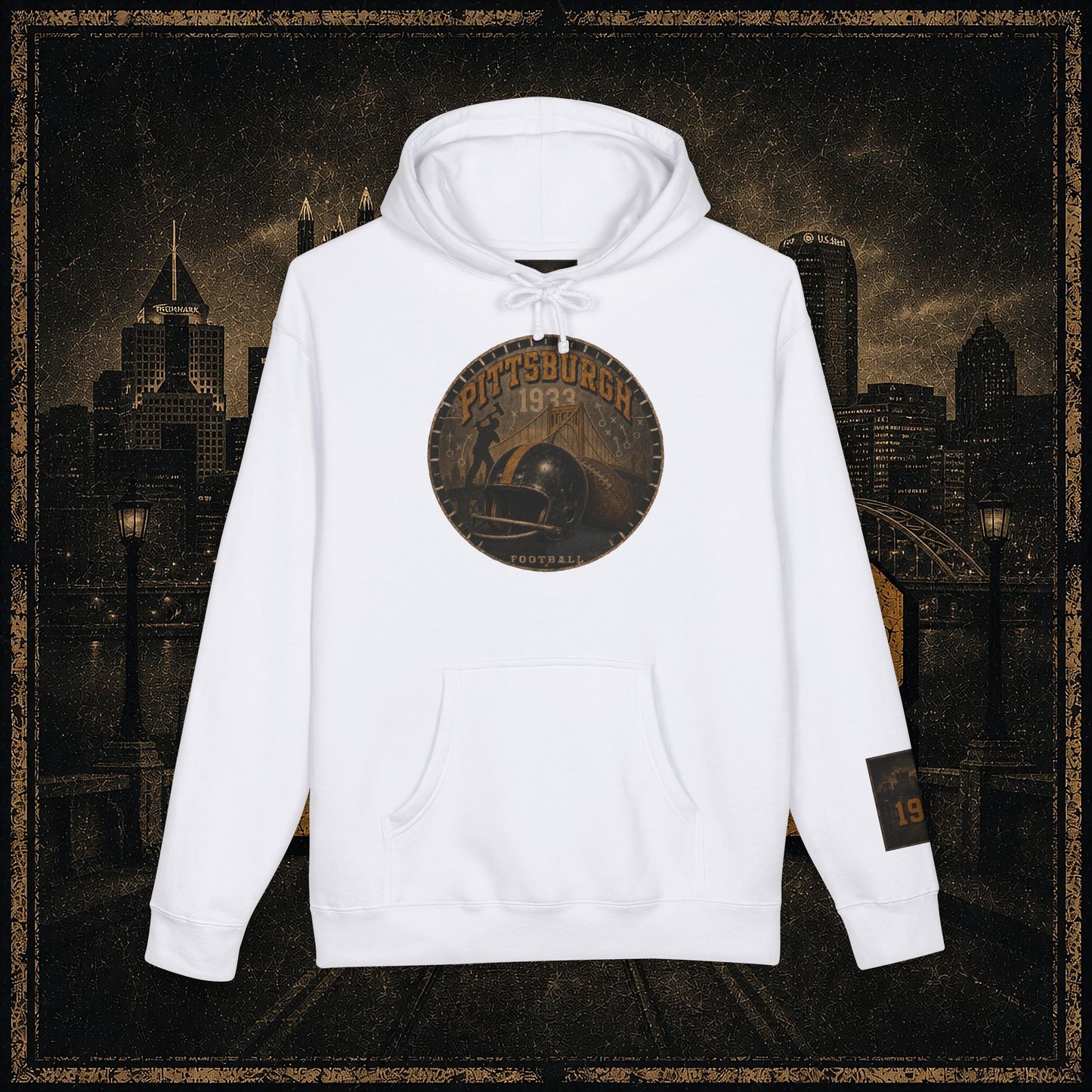 Pittsburgh Vintage Helmet Hoodie — Retro City Football Pullover
