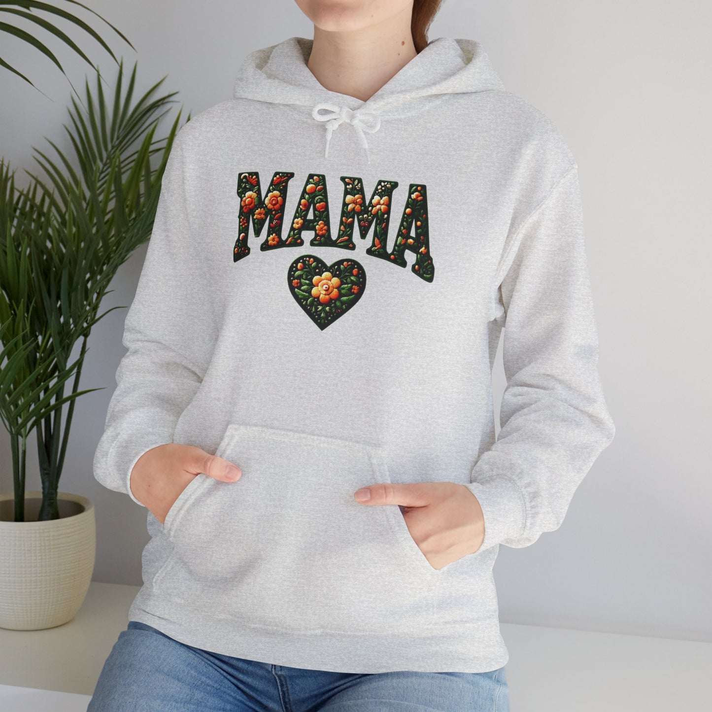 Floral Mama Hoodie - Unisex Heavy Blend™ Sweatshirt for Moms