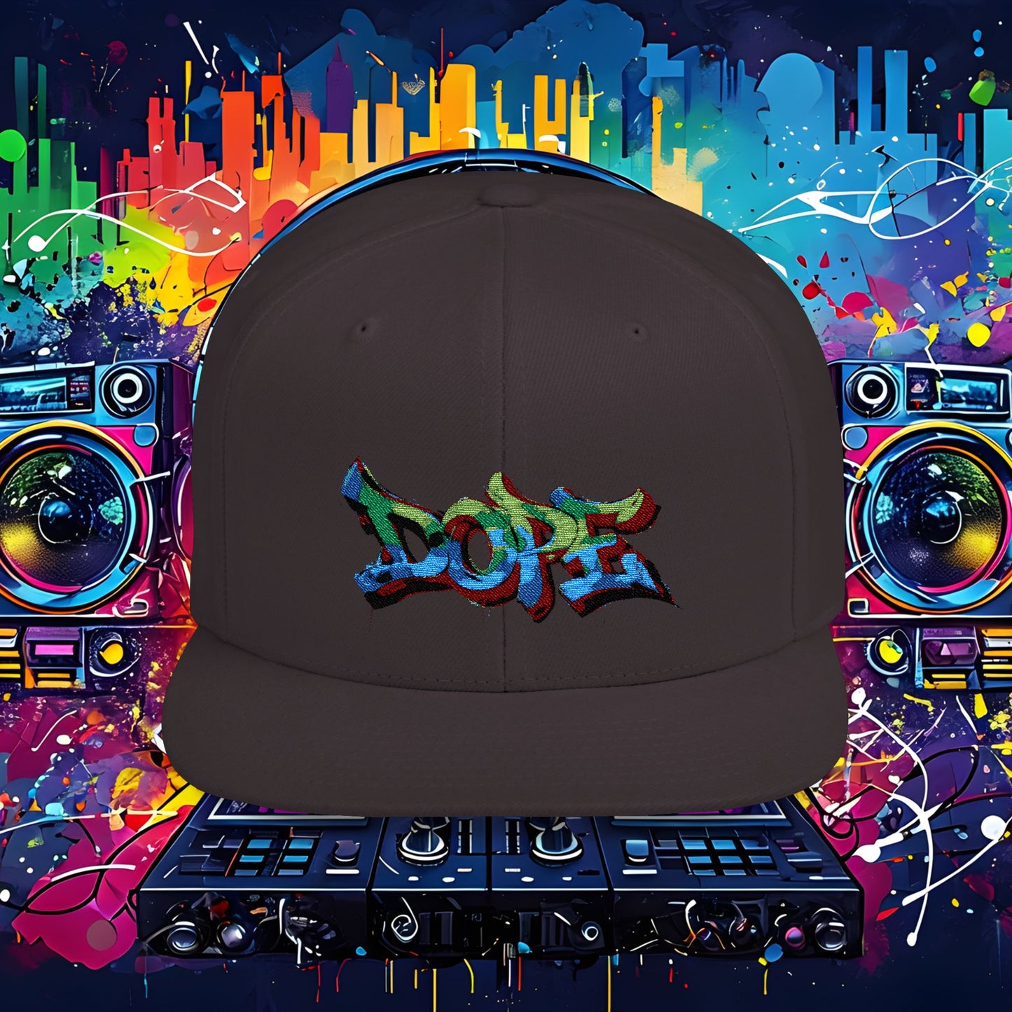 DOPE Graffiti Flat Bill Snapback Cap for Urban Style