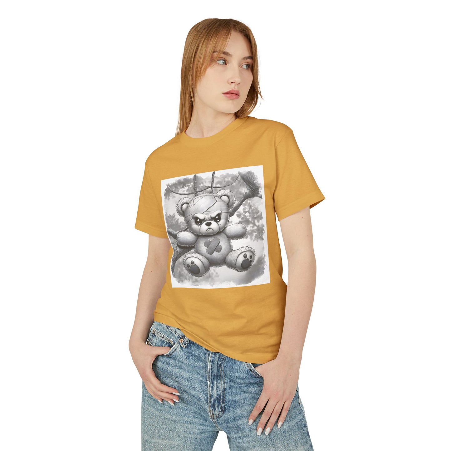 "Bandaged Bear II" Unisex Garment-Dyed Heavyweight Cotton Tee