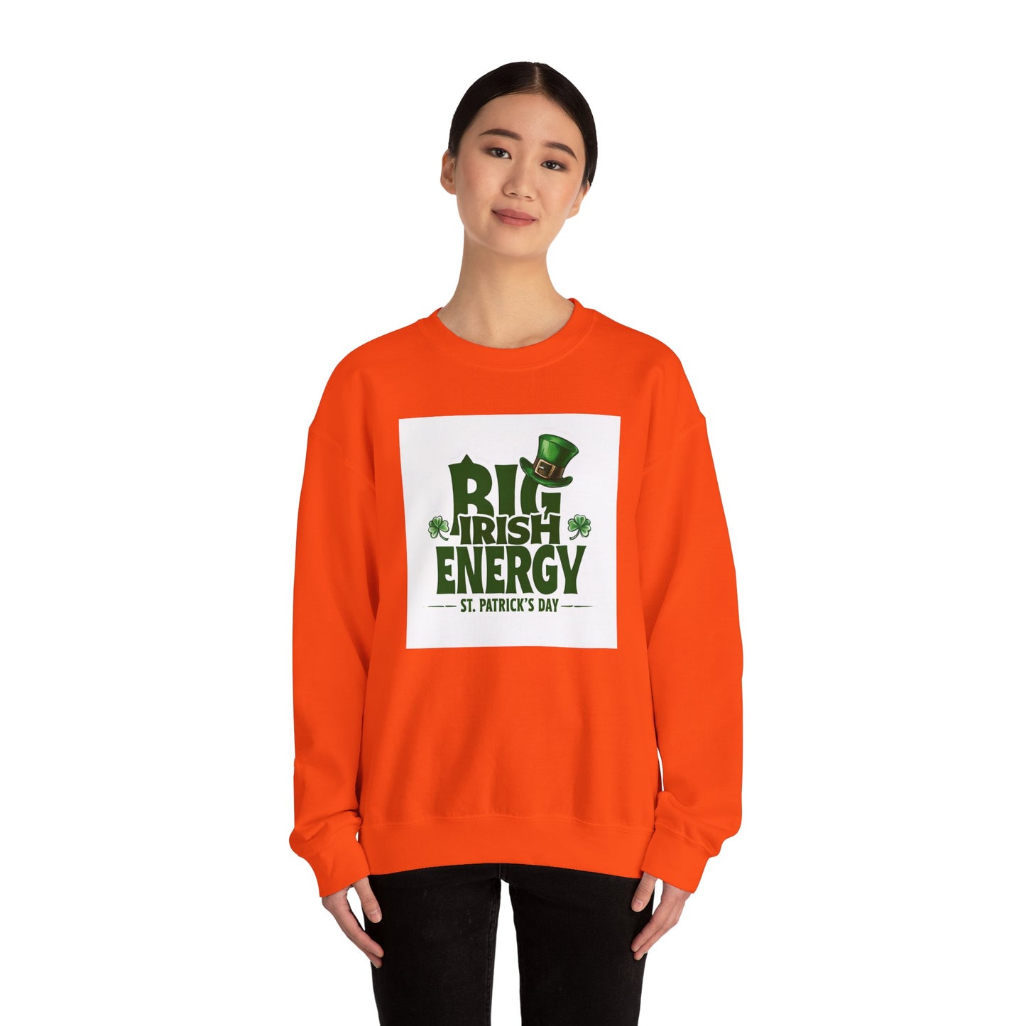 Big Irish Energy Crewneck Sweatshirt for St. Patrick's Day