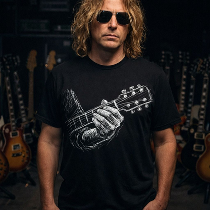 Guitar Hand T-Shirt — Vintage Acoustic Player Tee